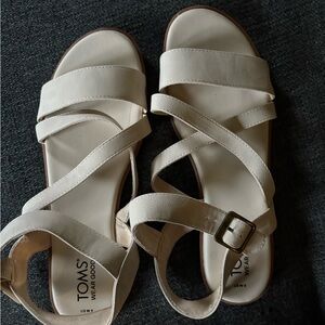 Toms Women's Cream Strappy Sandals